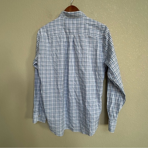 Peter Millar Men’s Dress Shirt Large L Blue Purple Plaid Button Front Collared - Picture 5 of 5